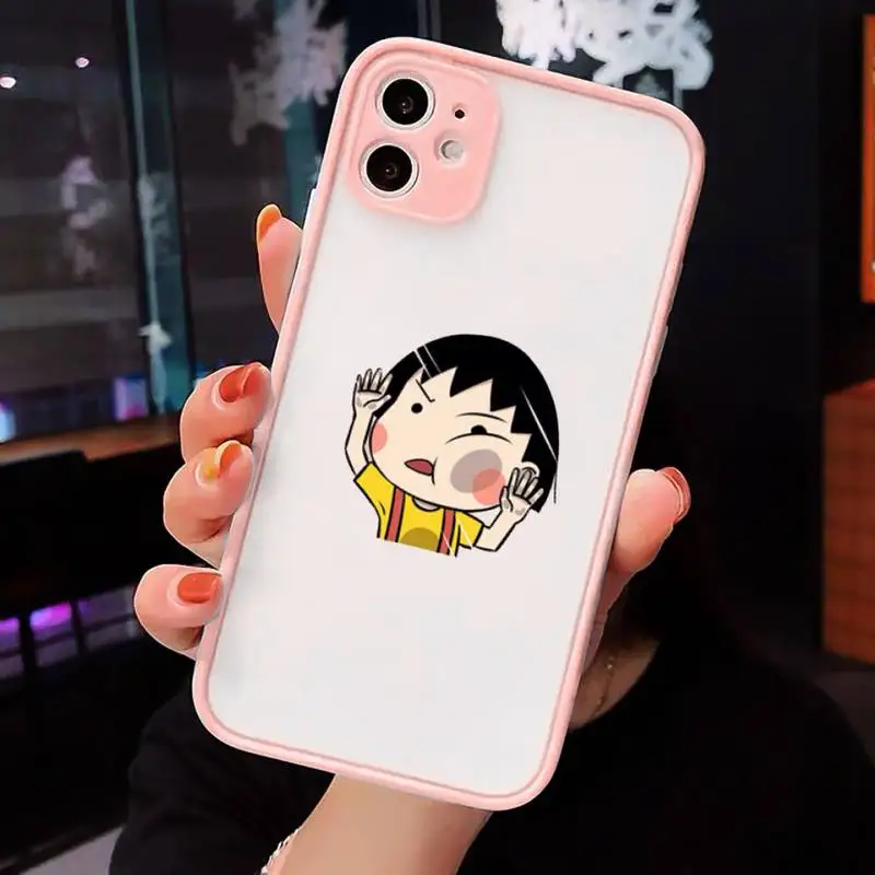 

Chibi Maruko anime cute girl Phone Cases matte transparent For iphone 7 8 11 12 plus mini x xs xr pro max luxury brand cover