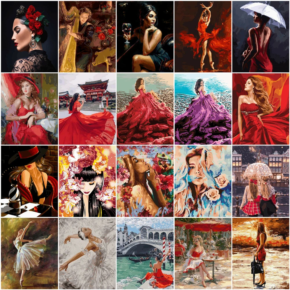 

HUACAN DIY Painting By Number Figure Pictures By Numbers Girl Drawing On Canvas Hand Painted Paintings Art Gift Kits Home Decor