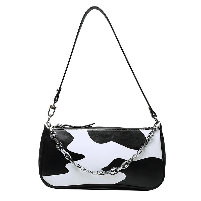 

2021 New Fashion Underarm Bag Shoulder Messenger Baguette Bag Female Bag Cow Pattern