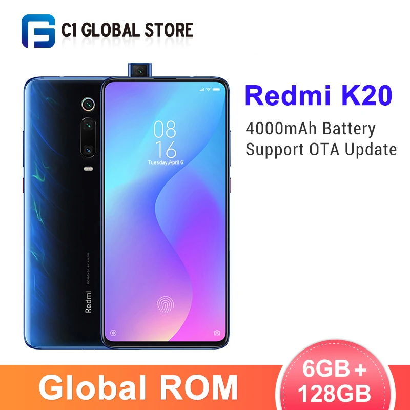 Мобильный телефон Xiaomi Redmi K20 с глобальной прошивкой 6 ГБ 128 Восьмиядерный