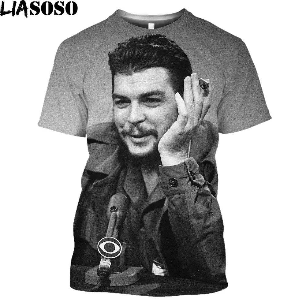 

Футболка мужская с 3D-принтом Фиделя Кастро Че Гевара, винтажная рубашка с короткими рукавами Маркса в стиле Харадзюку, социализм, Повседнев...