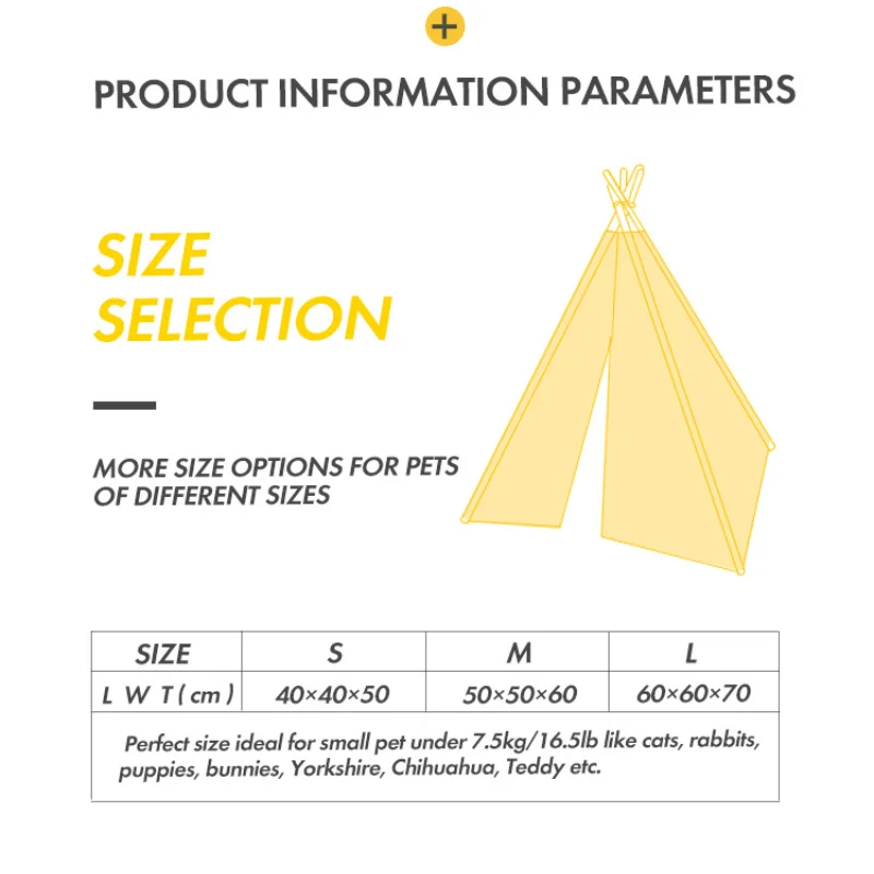 

Pet Cat and Dog Open-top Den, Four Seasons Small and Medium-sized Teddy French Bulldog Pure White Tent Den, Foldable Playhouse