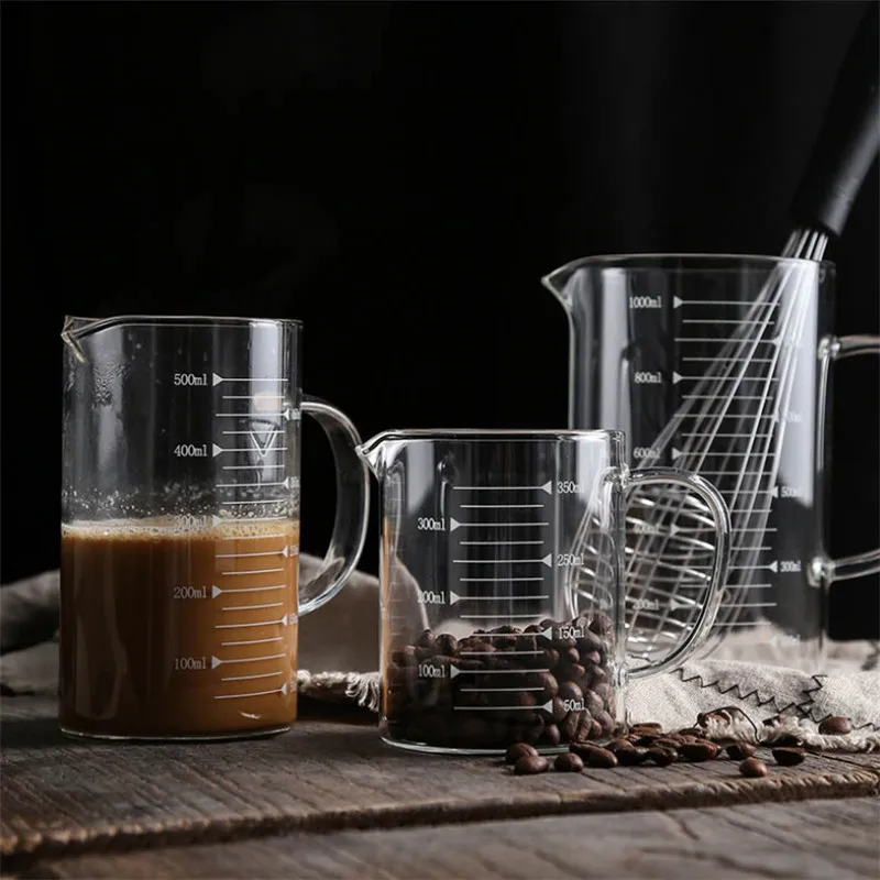 High Borosilicate Glass Measuring Cup Heat Resistant Measuring Glass Jug with Scale Creative Milk Coffee Breakfast Cup Drinkware