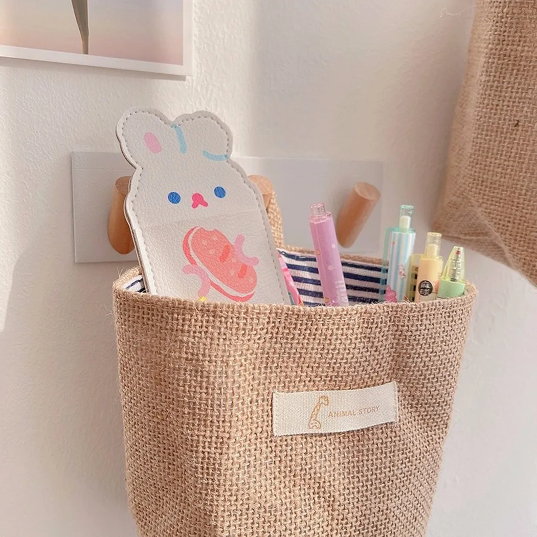 

Japanese Style Cotton And Linen Storage Bag Hanging Bag Wall Hanging Door Small Home Clothing Storage Bag