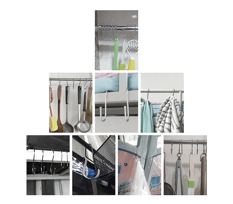 10 шт. кухонные перила из нержавеющей стали практичная S образная вешалка