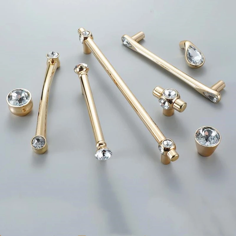 LCH новый дизайн Одежда высшего качества с украшением в виде кристаллов ручка Роскошная золотая жемчужина черных масок Diamond предназначенная для выдвижных ящиков и серебряные для шкафа Ручка туалетный столик шкаф со стеклянными дверями