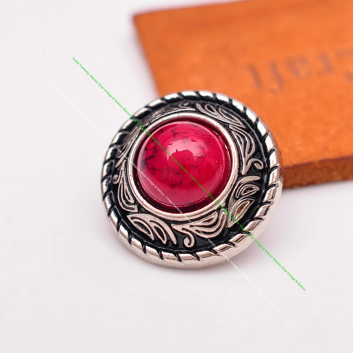 Сделай Сам кожаное ремесло бирюзовый камень винтажная Серебряная Цветочная