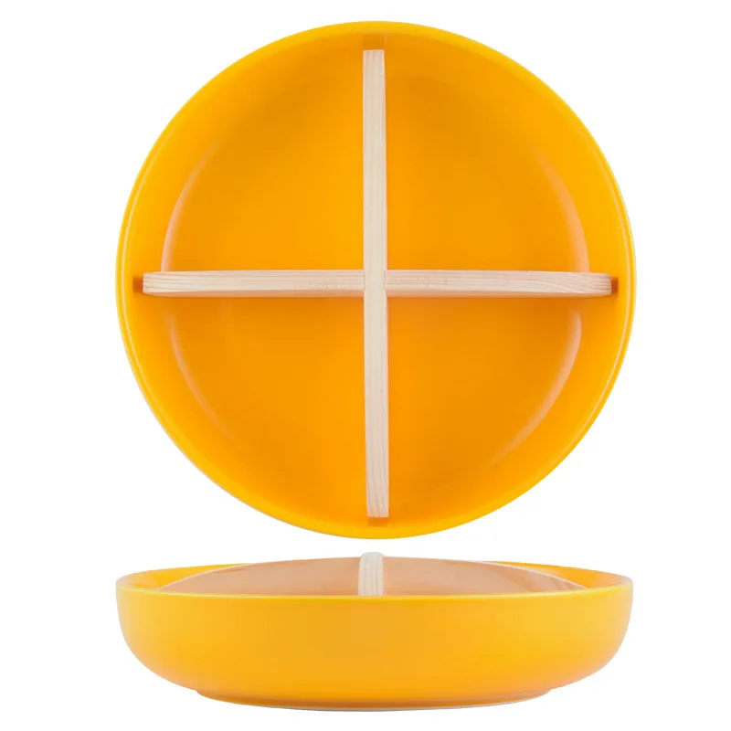 

1PCS Nordic Creative Ceramic Split Nut Plate Round Fruit Snack Platter Dried Fruit Candy Tray Household Storage Tray