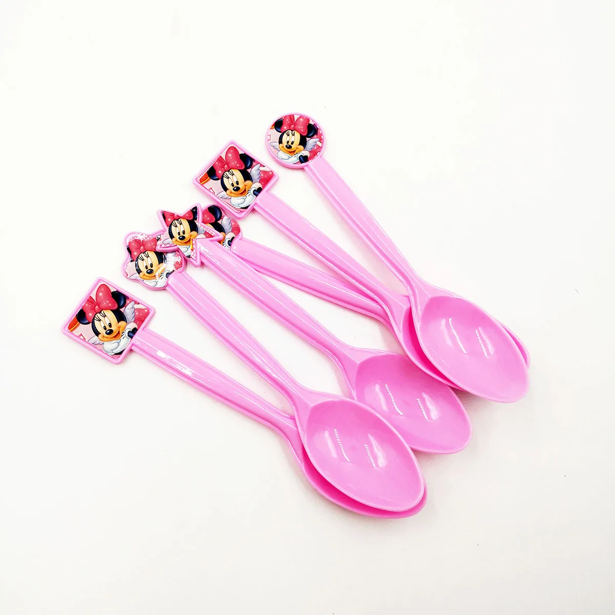 6pcs spoon Вечерние скатерти с Минни Маус, чашка с флагом, украшение для дня рождения, Детские вечерние принадлежности - Цвет: 6pcs spoon