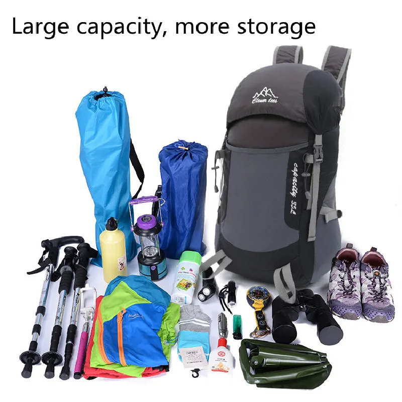 

Men Ms 35L Big Hiking Mountaineering Backpack Climbing Hiking Backpack Camping Equipment Outdoor Fishing Bags Travel