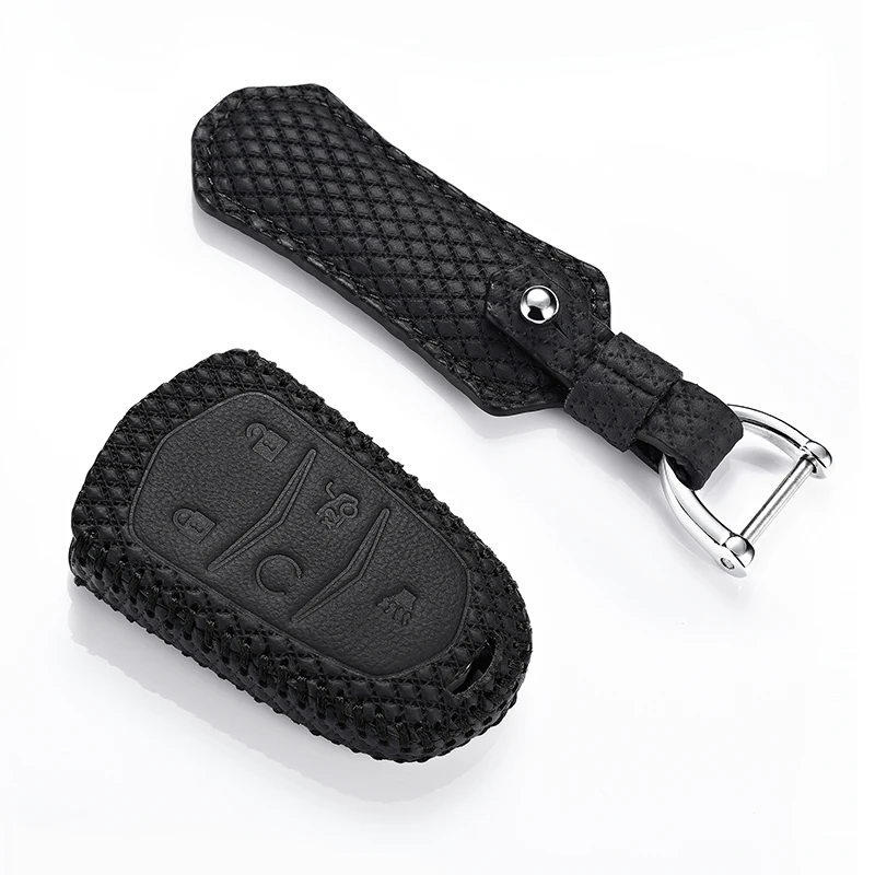 

Luckeasy кожаный чехол для ключей Cadillac XTS ATSL SLS CTS XTS SRX CT6 2017 2018 и т. д. высококачественный чехол с дистанционным управлением key3