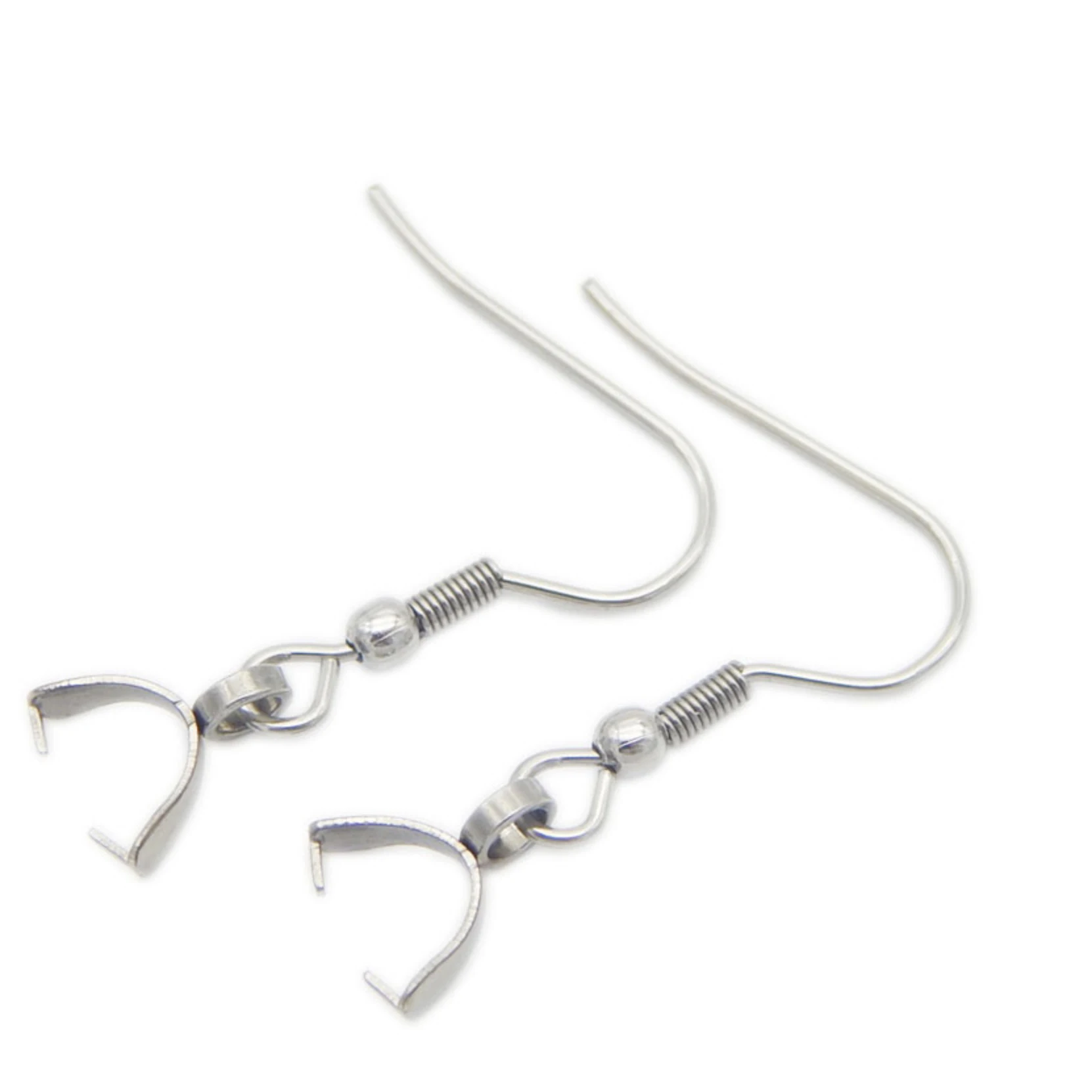

REGELIN 10pcs/lot 27x20mm Stainless Steel Ear Hook Wire Clasp With Bead Charms Earring Hooks Wires Fit DIY Ear Jewelry Making