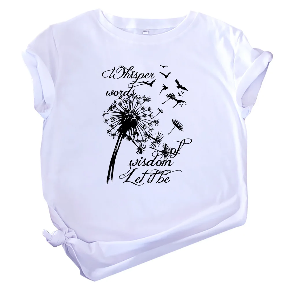 

Dandelion Letter Print Women T Shirt Short Sleeve O Neck Loose Women Tshirt Ladies Tee Shirt Tops Clothes Camisetas Mujer