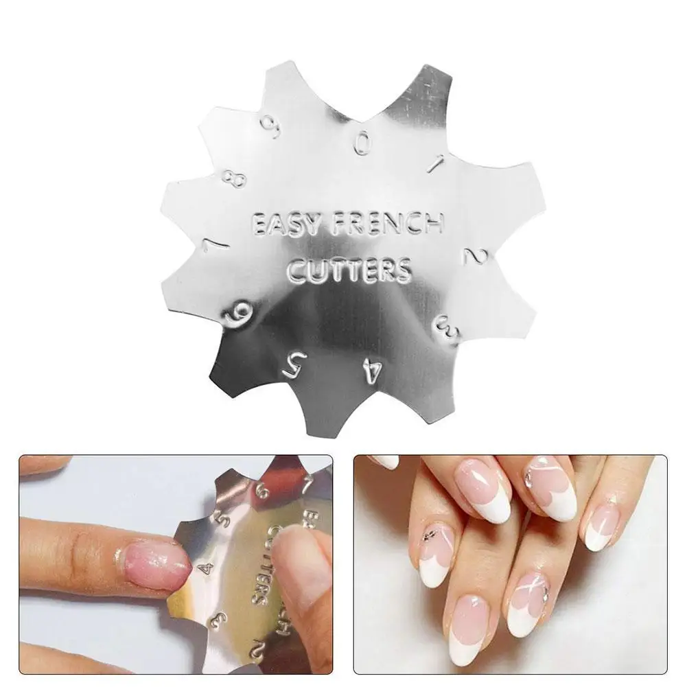 

1Pc Nail Shaped Steel Plate French Manicure Template Gold Plate Armor Silver Model Crystal Plastic Making Steel Q7V0