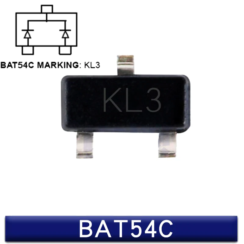 100 шт./лот Новый BAT54C KL3 BAT54S KL4 BAT54 KL1 BAT54A KL2 Schottky diode SOT23 | Электронные компоненты и