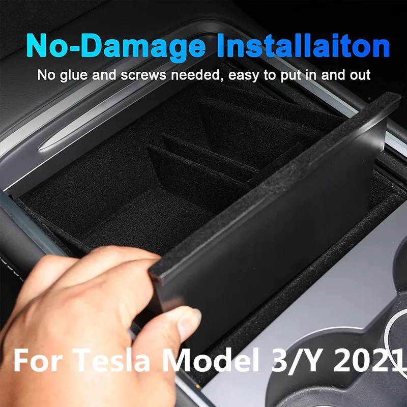 

Center Console Organizer Tray Compatible For 2021 Tesla Model 3 Model Y Armrest Hidden Cubby Drawer Storage Box Container