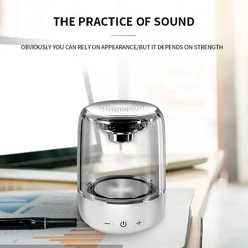 Мини Bluetooth динамик Хрустальное аудио стекло беспроводной цветной свет крутой