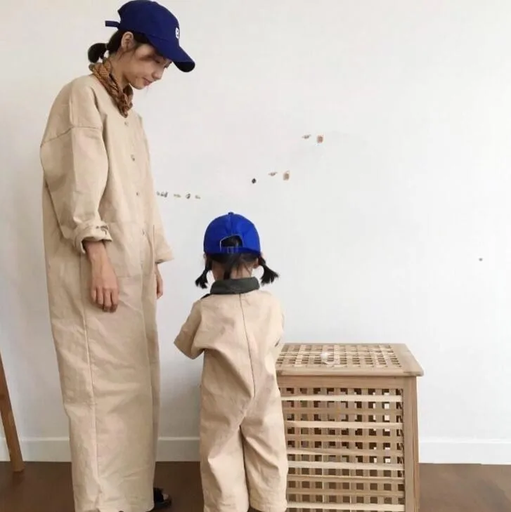 

Korean spring new baby linen a pocket male and girl one-suit
