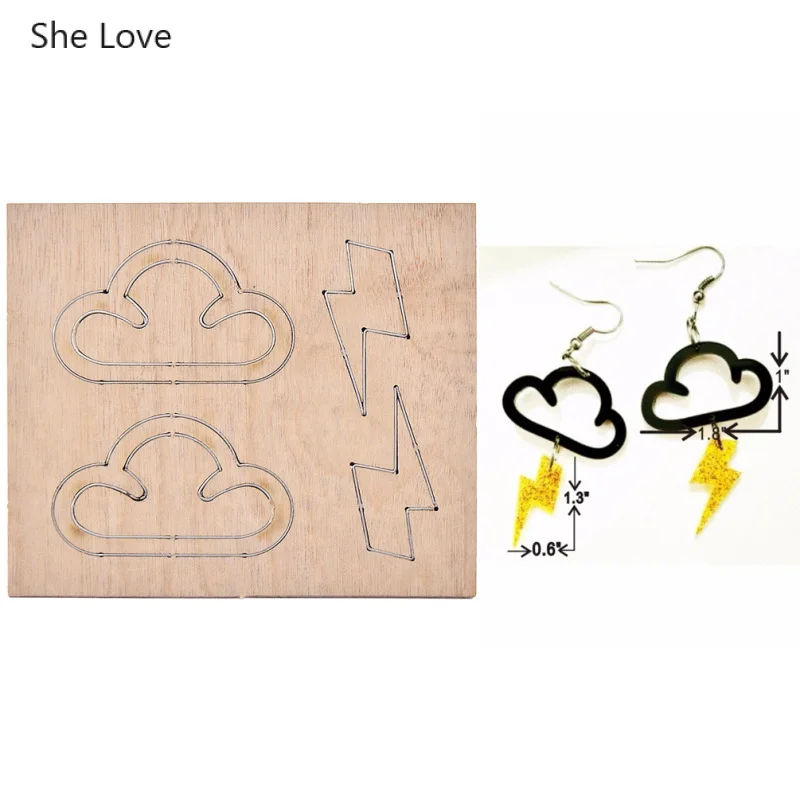 Металлические серьги She Love Star Cloud Heart кожаные режущие штампы Diy деревянные резец