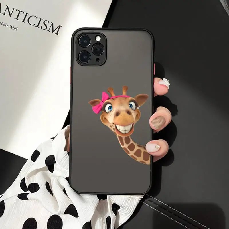 

Giraffe animal cute and funny Phone Case matte transparent For iphone 7 8 11 12 plus mini x xs xr pro max cover