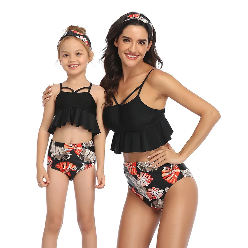 

Cross-Border Special for Hi Fish New Parent-Child Swimsuits European and American Bikini Manufacturers Spot Swimsuits