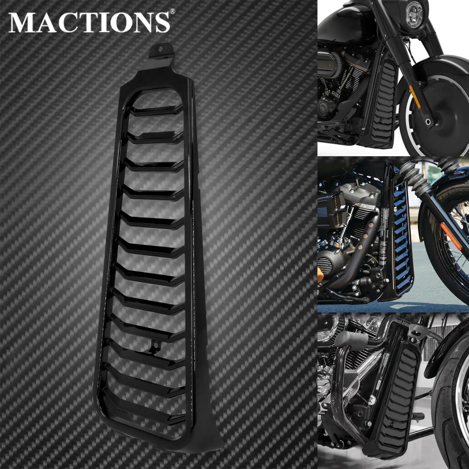 Мотоциклетный глянцевый черный Передний подбородок обтекатель спойлер рамка