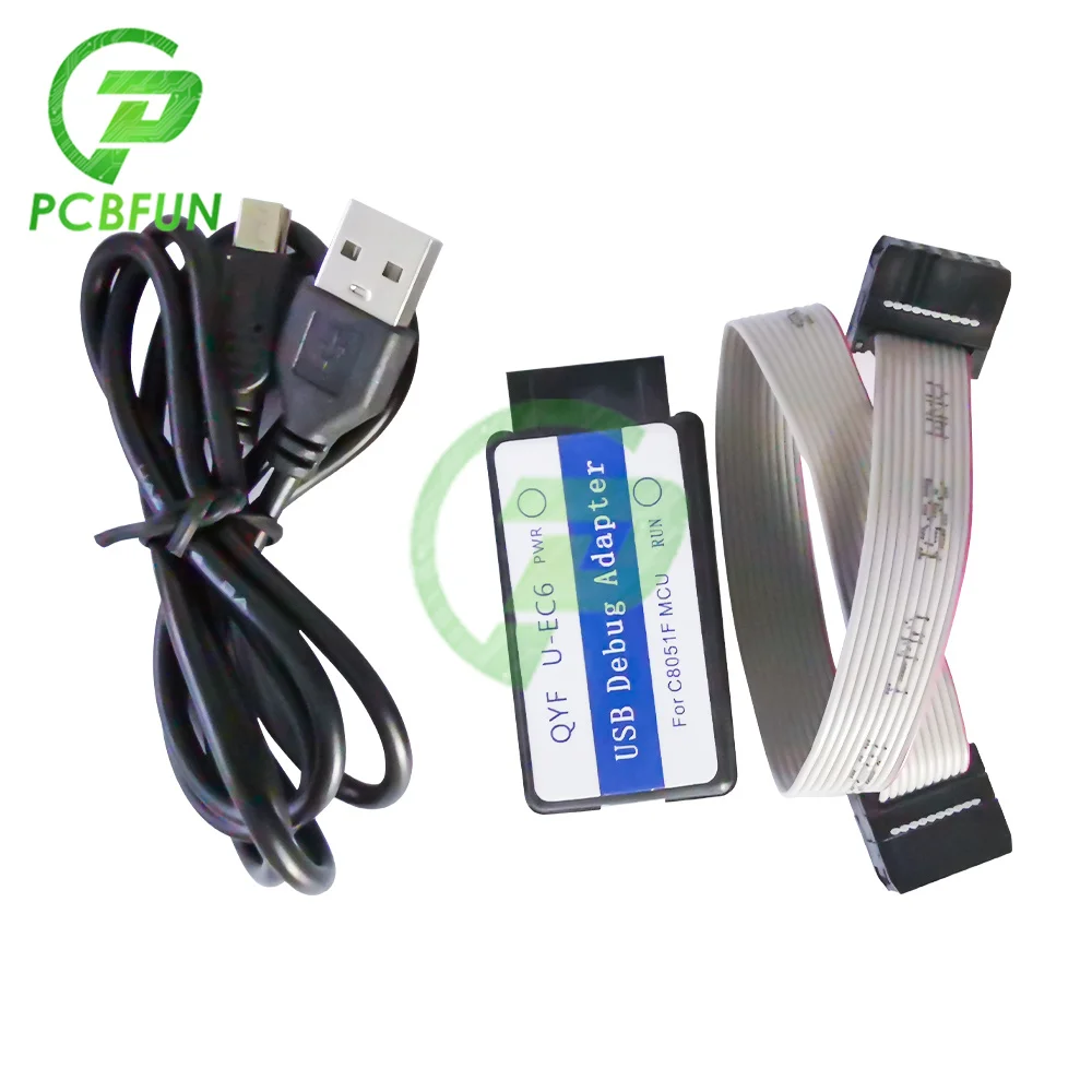 C8051F Emulator Downloader Programmer JTAG/C2 U-EC6/U-EC5/EC3 USB Debug Adapter 3.3V-5V C8051F00 C8051F3 with Cable