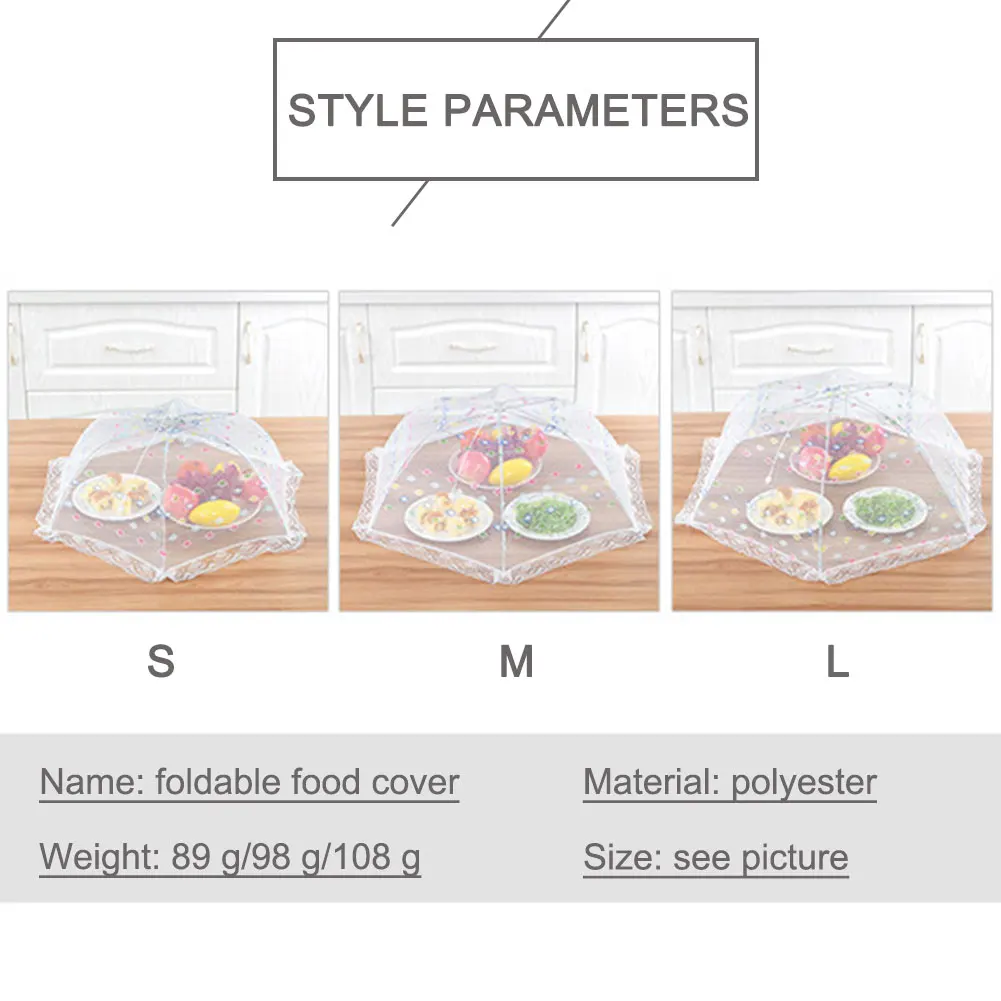 

Food Protector Cover Mesh Food Cover Mesh Food Tent Umbrella Reusable for Home, Picnic, Camping, Kitchen