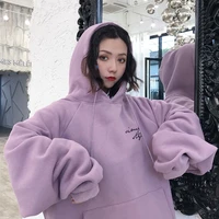 new cute pullover hoodie sweatshirt oversize female clothes korean letter printing kpop women sweetshirts loose fit full sleeves