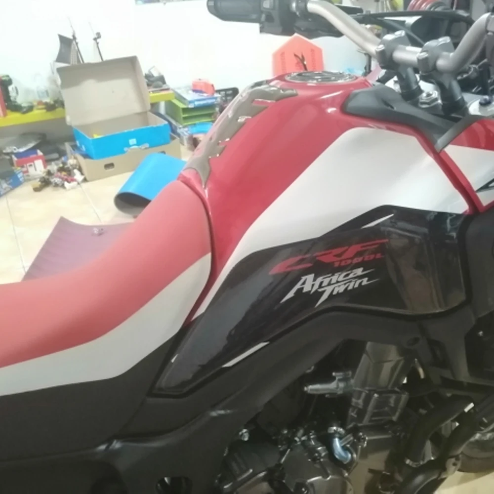 Для Honda CRF1000L Africa Твин- волокно текстура мотоциклетный топливный бак крышка наклейки газовый колпачок наклейка