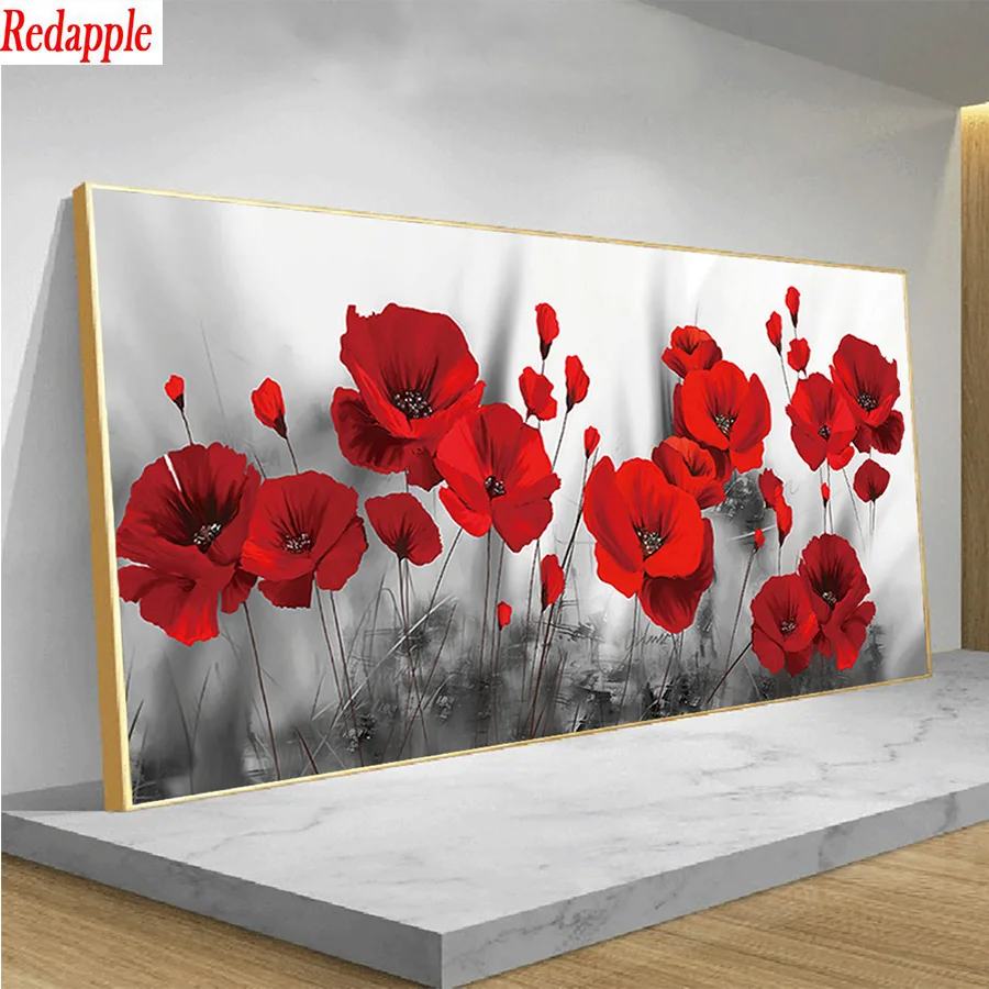 

5d diy diamond painting Red Poppies Flower diamond painting cross stitch mosaic embroidery diamond round square stones