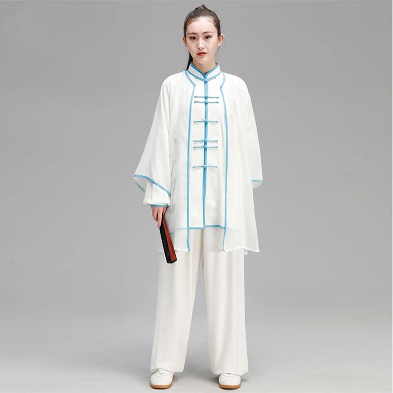Tai Chi Clothing Women White Chinese Style Martial Arts Qigong Uniforms Traditional Wedding Dresses Orchid Grass | Тематическая