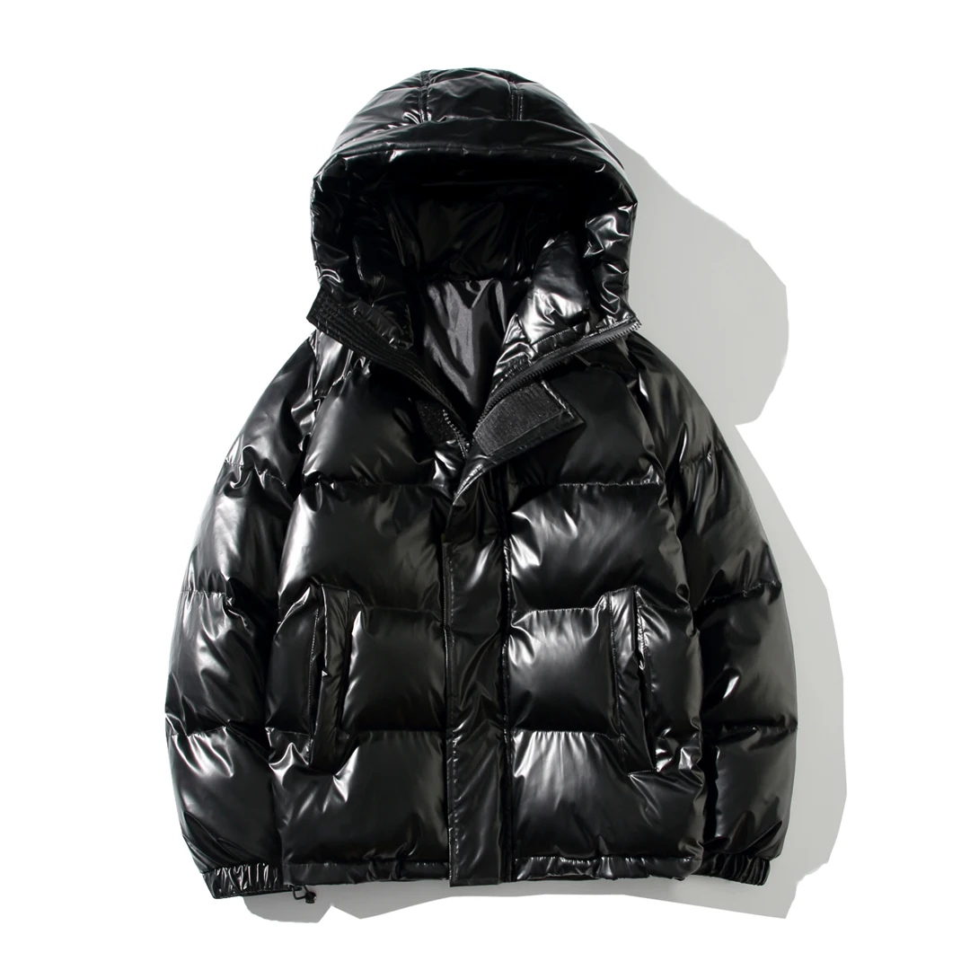 Winter Men's Jackets Cotton Padded Coats Men Metallic Shiny Warm Thick Parkas Down Hooded Coats Casual Outdwear Thermal Jackets