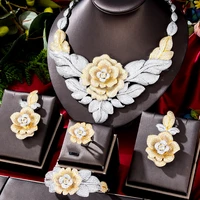 kellybola brand store high quality luxury exquisite flowers leaves zirconia womens wedding dubai jewelry set