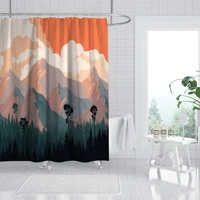 mountain landscape shower curtains high quality bathroom curtain waterproof and mildew proof shower curtain in the bathroom