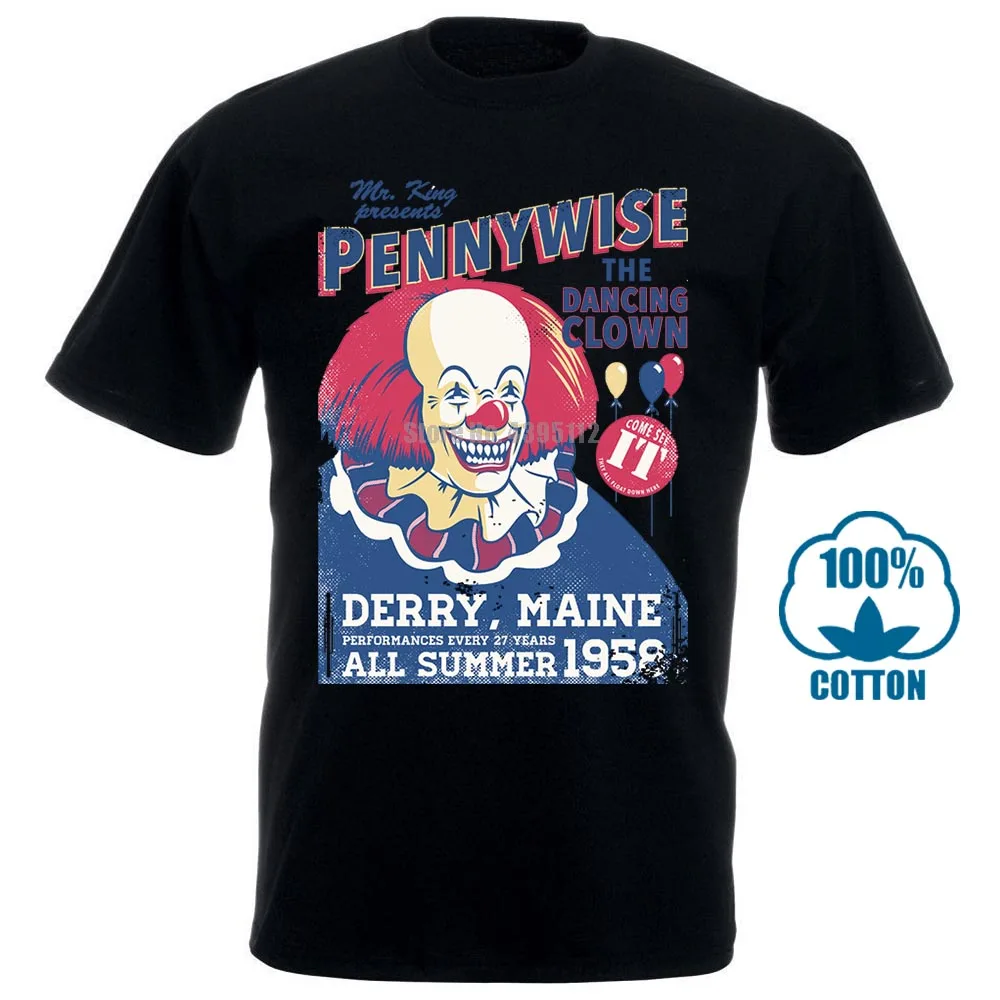 Стивен короля это Джокера цирк плакат Футболка из фильма ужасов смешной крутой