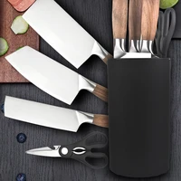 household kitchen knife set solid wood handle thick stainless steel five piece cleaver universal knife professional kitchenware