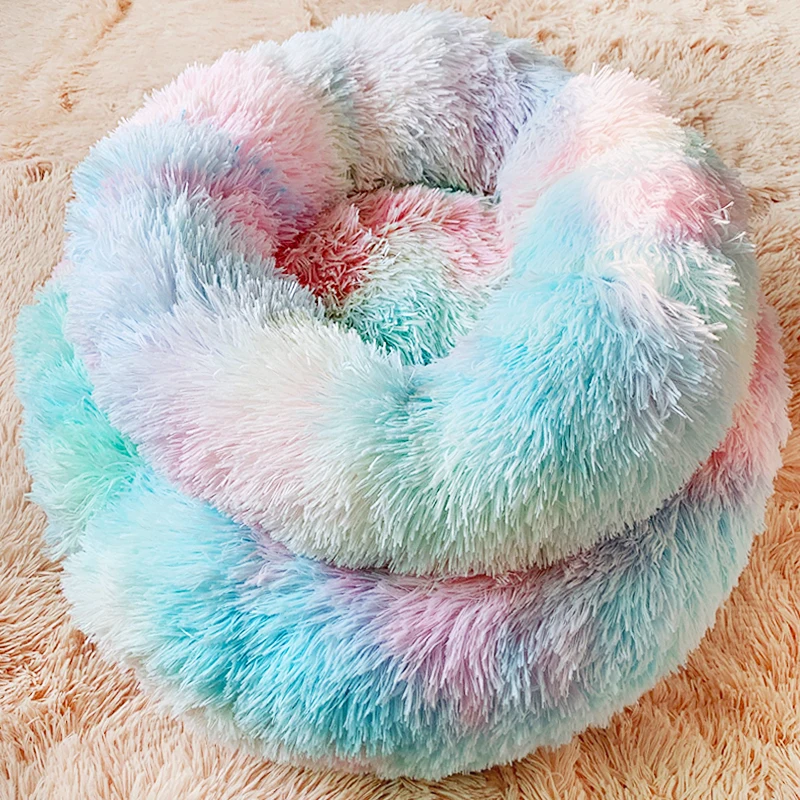 Новинка зимняя Радужная кровать для маленьких и средних собак больших кошек