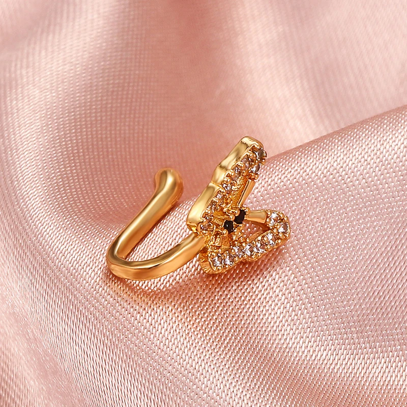 1 шт. Хрустальная бабочка искусственное кольцо для носа без пирсинга зажим в