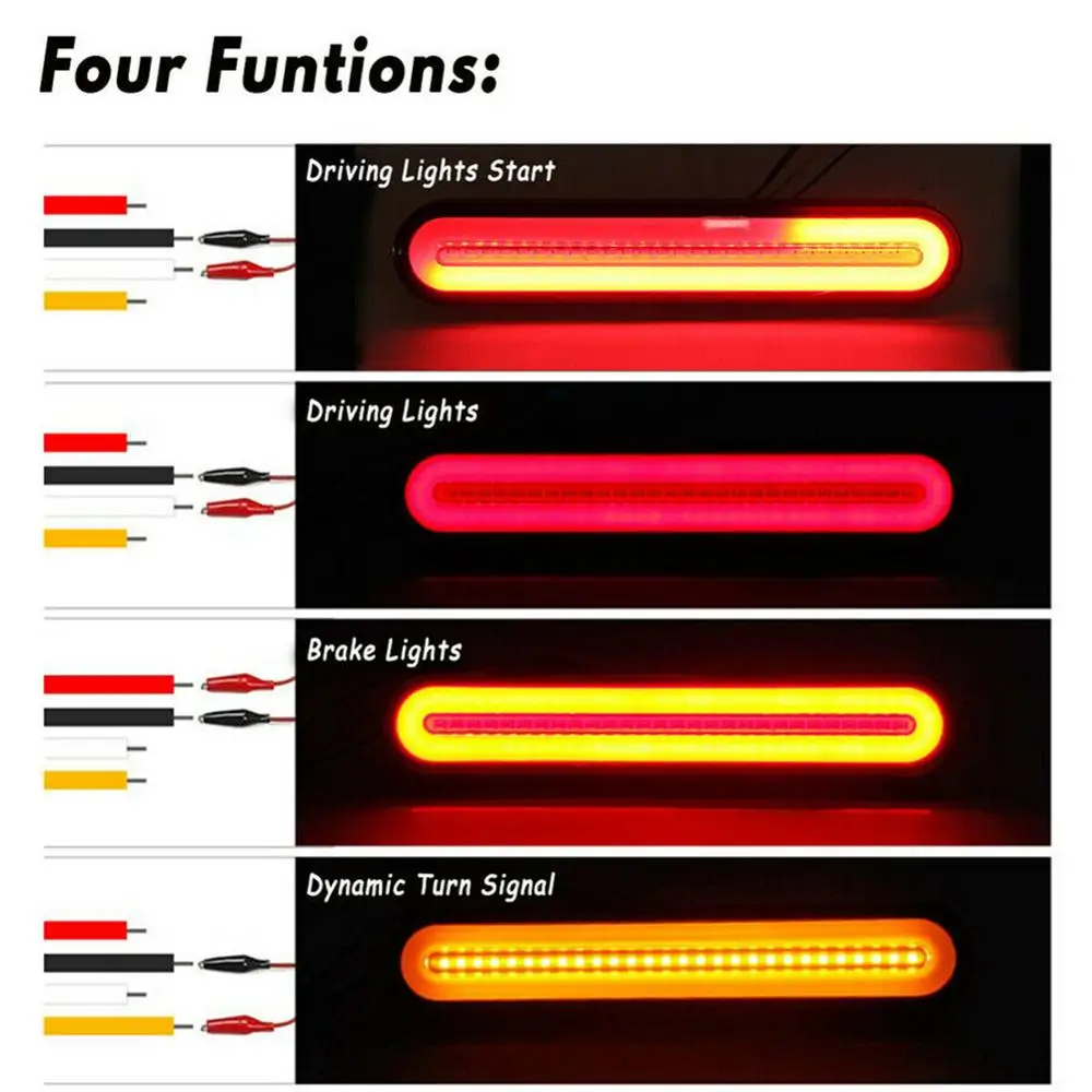 

2835SMD 100 LED Lights Car buse truck trailer truck Side Marker Signal Parking Lights Lamp Car Trailer Light 4 Modes