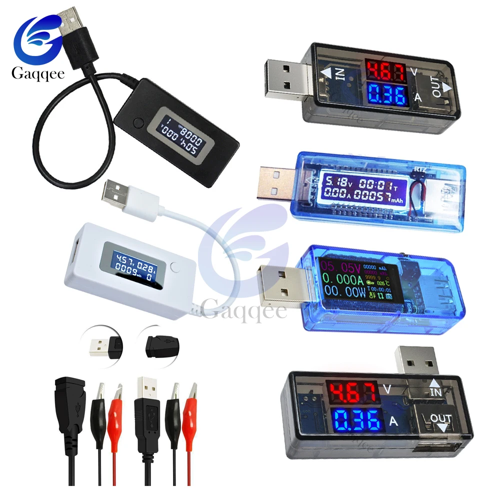 USB-тестер, цифровой вольтметр постоянного тока, ЖК-дисплей, зарядное ...