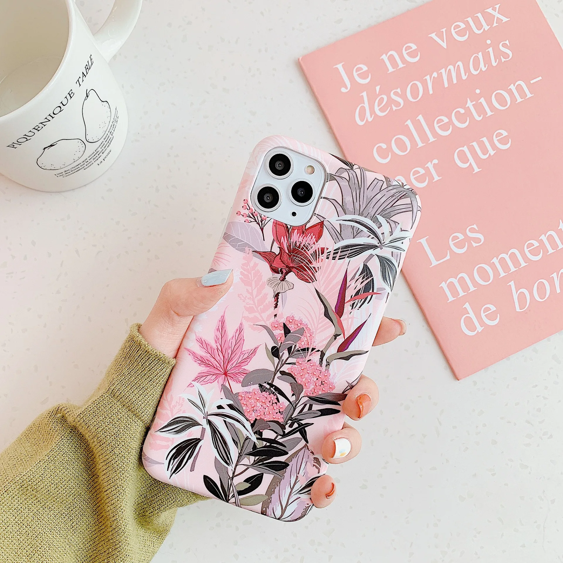 Watercolor Floral Leaf Case For iPhone 11 Pro Max XR X XS 7 8 Plus 6S Matte Soft Silicone Full Body Phone Cover Coque | Мобильные