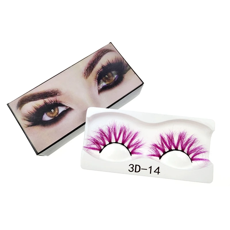 

Natural real mink hair, fluffy eyelashes grafting makeup, colored eyelashes, role-playing colored eyelashes
