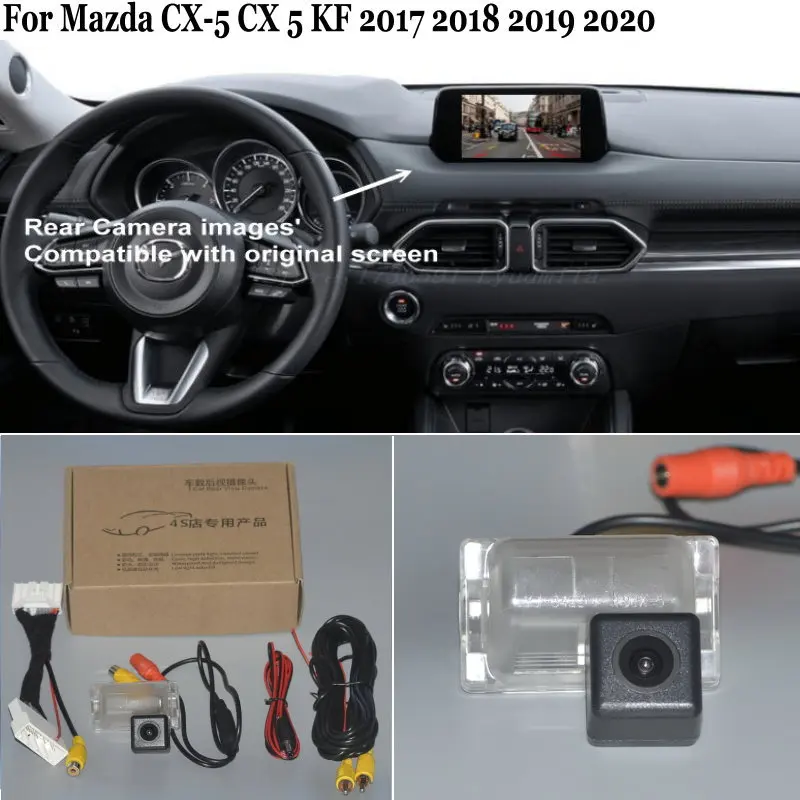 Rear view Camera For Mazda CX-5 CX 5 CX5 KF 2017~2020 28 Pins Adapter cable Compatible With Original Screen HD CCD Night Vision