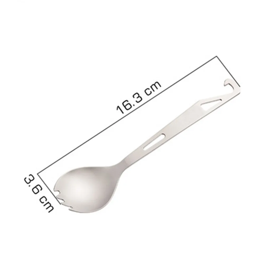 

3 In 1 Titanium Spoon Bottle Opener Spork Fork Outdoor Camping Picnic Ultralight Portable Multitool Tableware Flatware Utensil