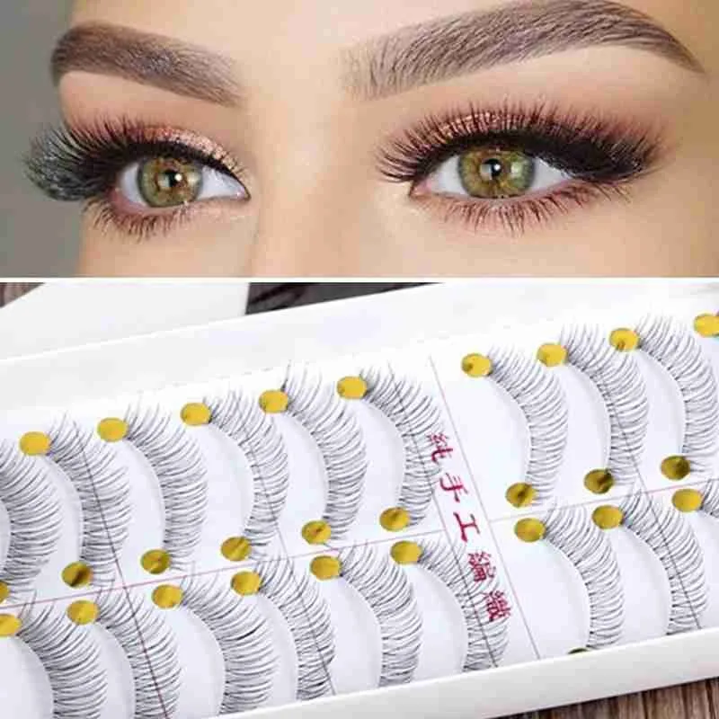 

10 Pairs 3d Mink Lashes Bushy Cross Natural Curl Fake Eye Lash Eyes Makeup Extension Eyelash Make Up 217 Black False Eyelashes