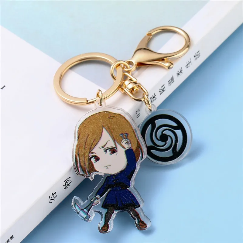 

New Hot Anime Jujutsu Kaisen Keychain Pendant Student Backpack Key Chain Give Friend Key Ring Christmas Birthday Gift
