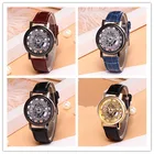 Часы наручные мужскиеженские кварцевые, с кожаным ремешком