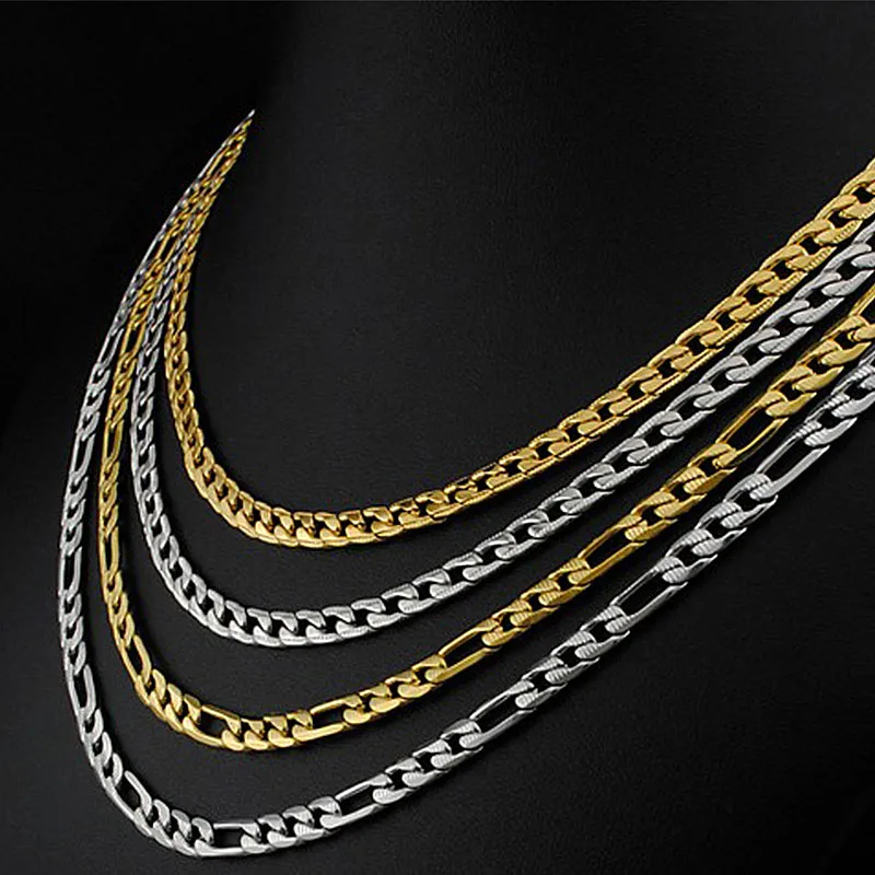 Новинка 2019 Модная бижутерия мужское ожерелье figaro золотая цепочка из нержавеющей