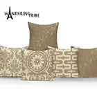 Наволочки для подушек, декоративные, серые, с геометрическим рисунком, с цветочным принтом, мандалой линий, 1 шт.